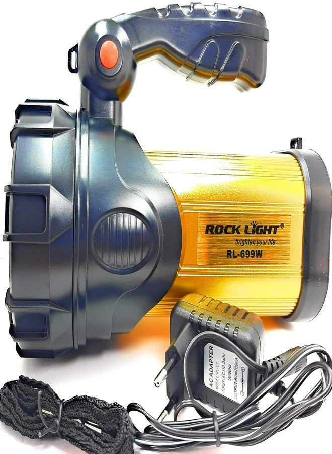 Rock Light 100W Laser With Blinkar And Waterproof Long Range With 3000-Meter Power-Zoom With Sos Function Led Kisan Torch (Gold, Silver, Pack of 1, Plastic) - Image 1